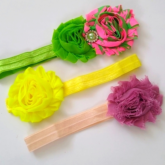 Little Girls Headbands Bundle set of 3, NEW Handmade headbands for little girls - Picture 2 of 6